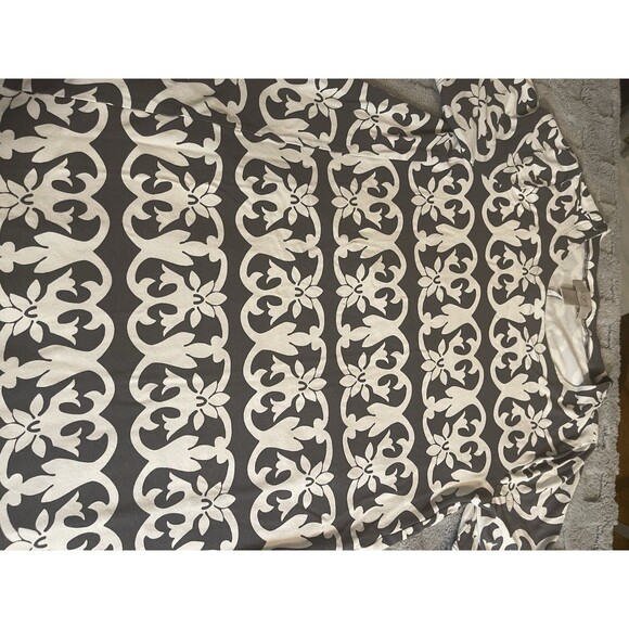 Loft Grey And White Short Sleeve A-line Knee Length T-shirt Dress Size Small - Picture 6 of 14